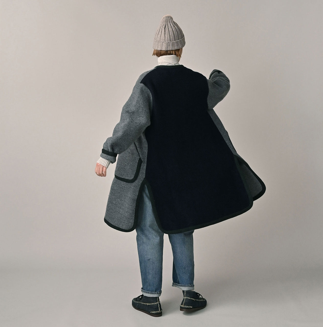 Crazy Boiled Wool Knit Tyrolean Coat Female Model
