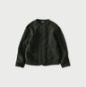 Boiled Wool Knit Tyrolean Cardigan Green Top
