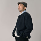 Boiled Wool Knit Tyrolean Cardigan Male Model
