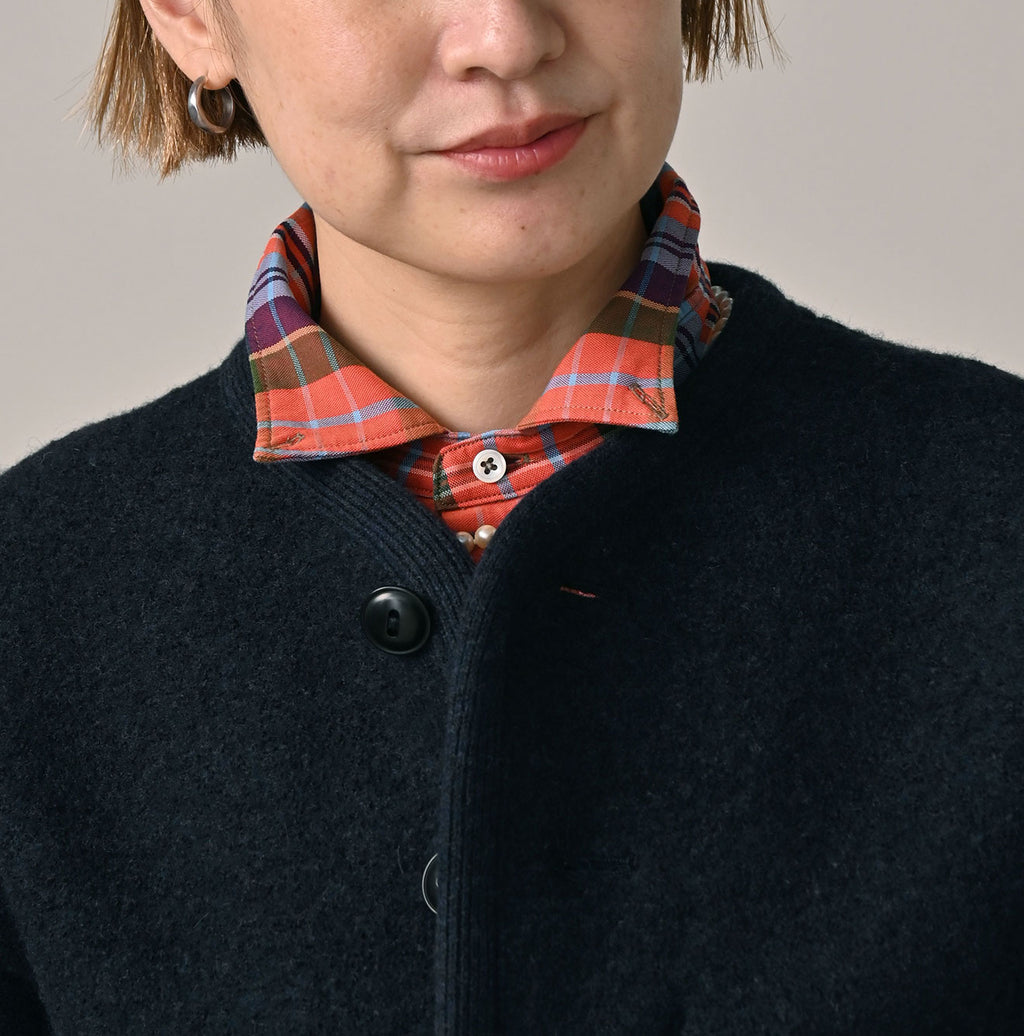 Boiled Wool Knit Tyrolean Cardigan Detail