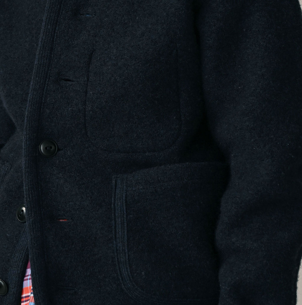 Boiled Wool Knit Tyrolean Cardigan Detail