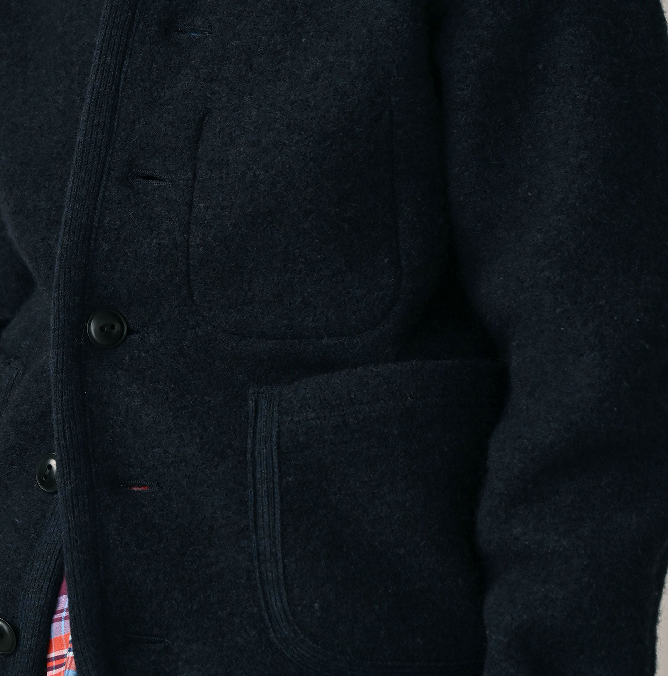 Boiled Wool Knit Tyrolean Cardigan Detail