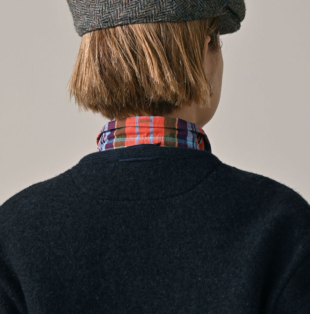 Boiled Wool Knit Tyrolean Cardigan Detail