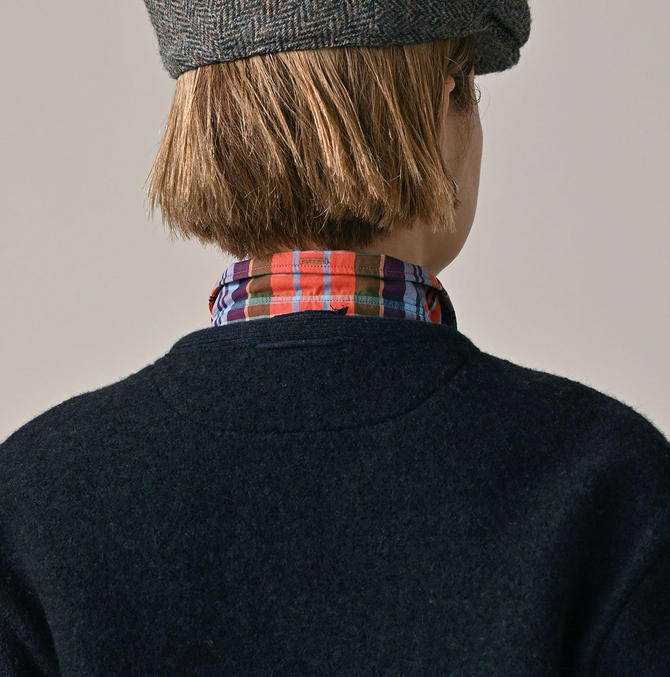 Boiled Wool Knit Tyrolean Cardigan Detail