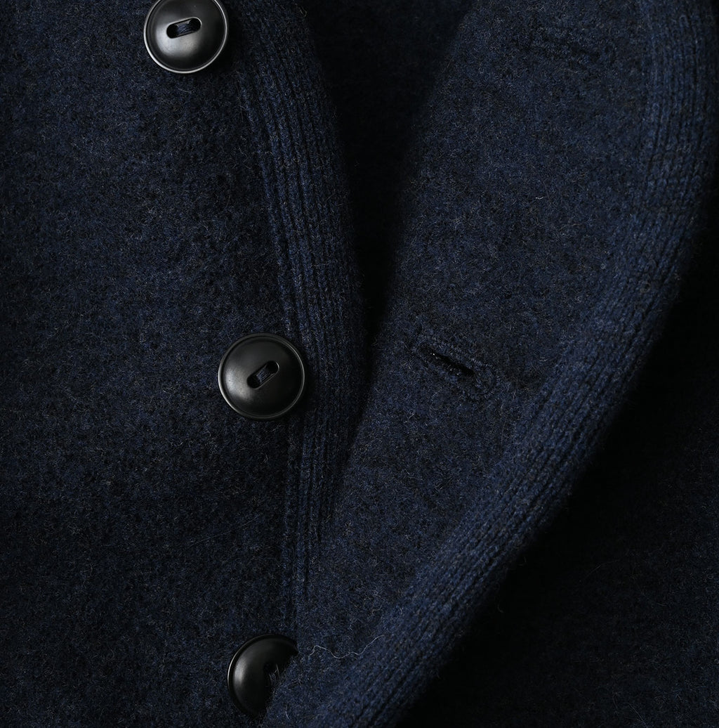 Boiled Wool Knit Tyrolean Cardigan Detail