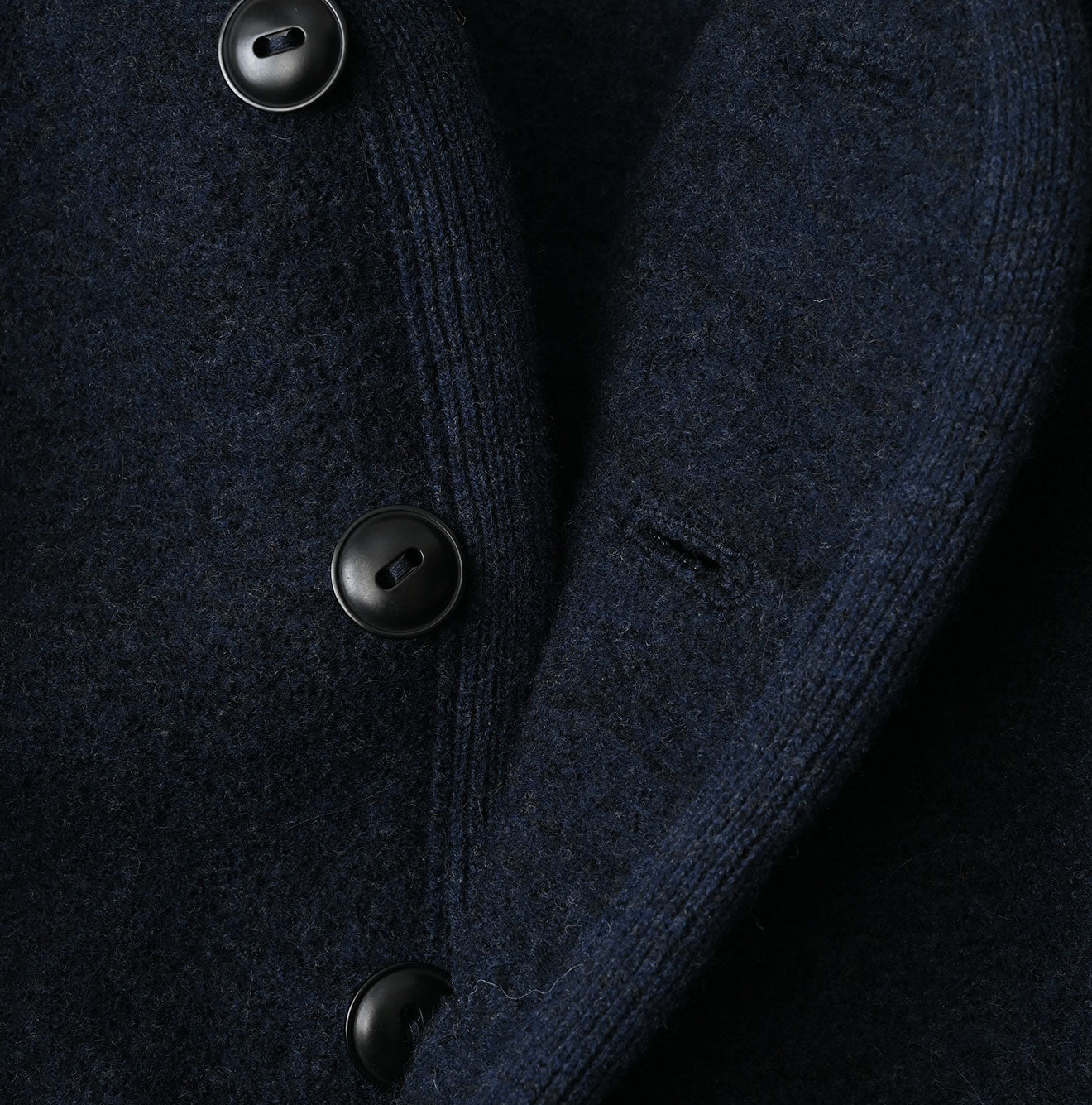Boiled Wool Knit Tyrolean Cardigan Detail