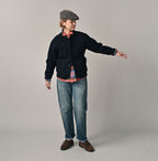 Boiled Wool Knit Tyrolean Cardigan Female Model