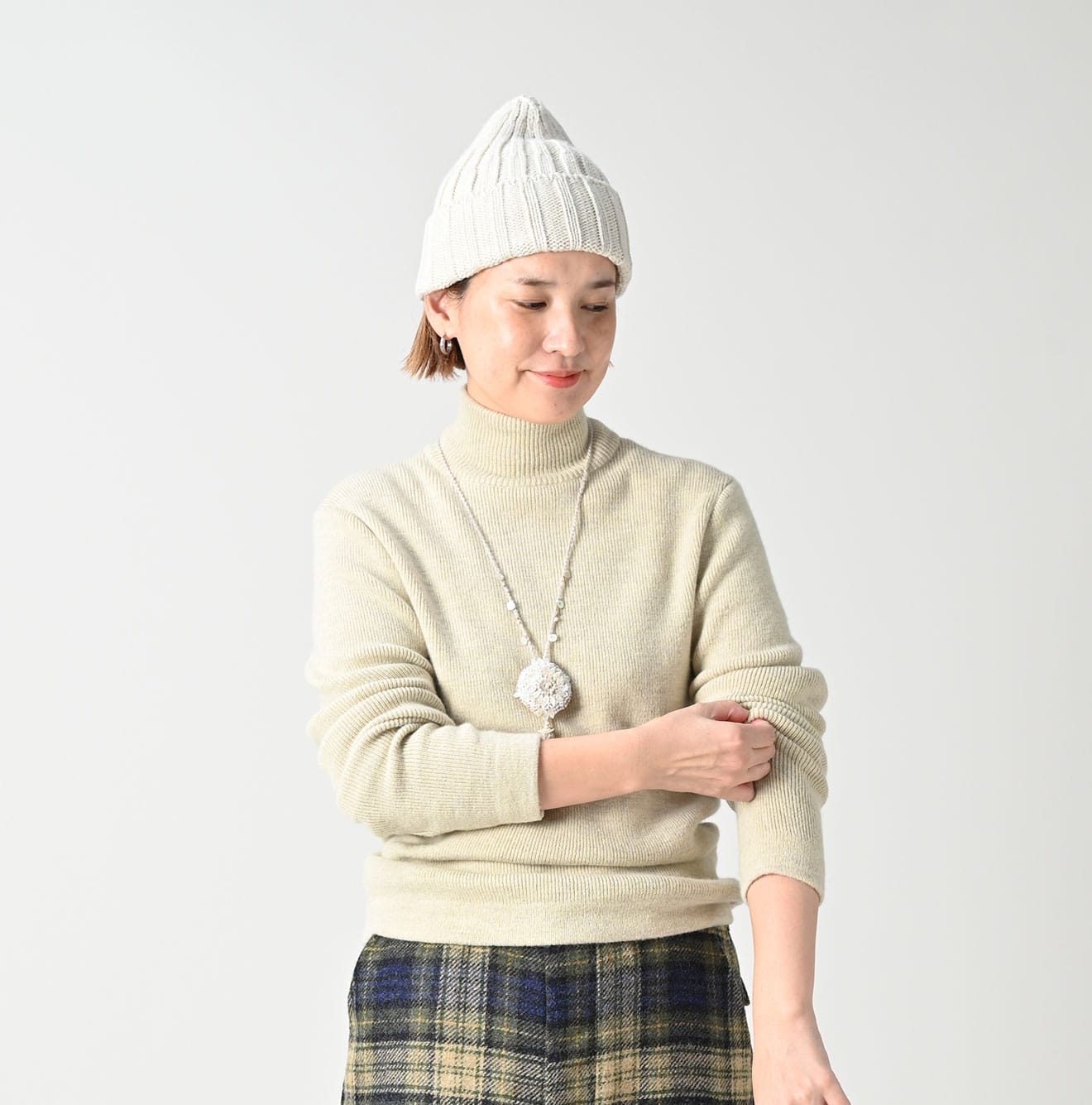 US Float Boiled Wool Ribbed Turtle Female Model