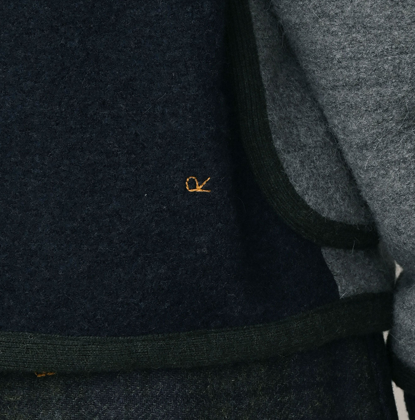 Crazy Boiled Wool Knit Tyrolean Cardigan Detail