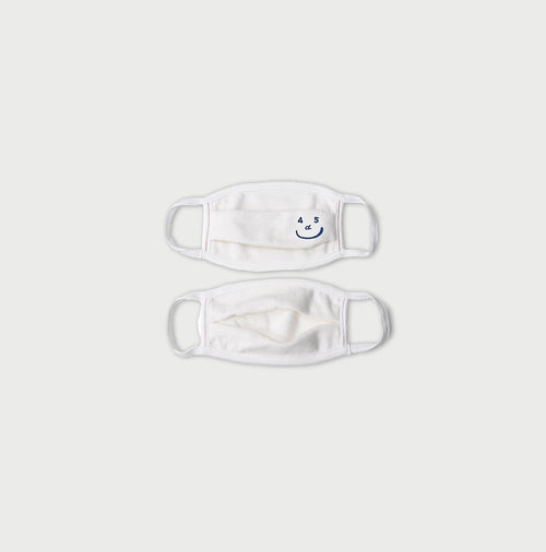 Cotton Kanoko Smile Mask White