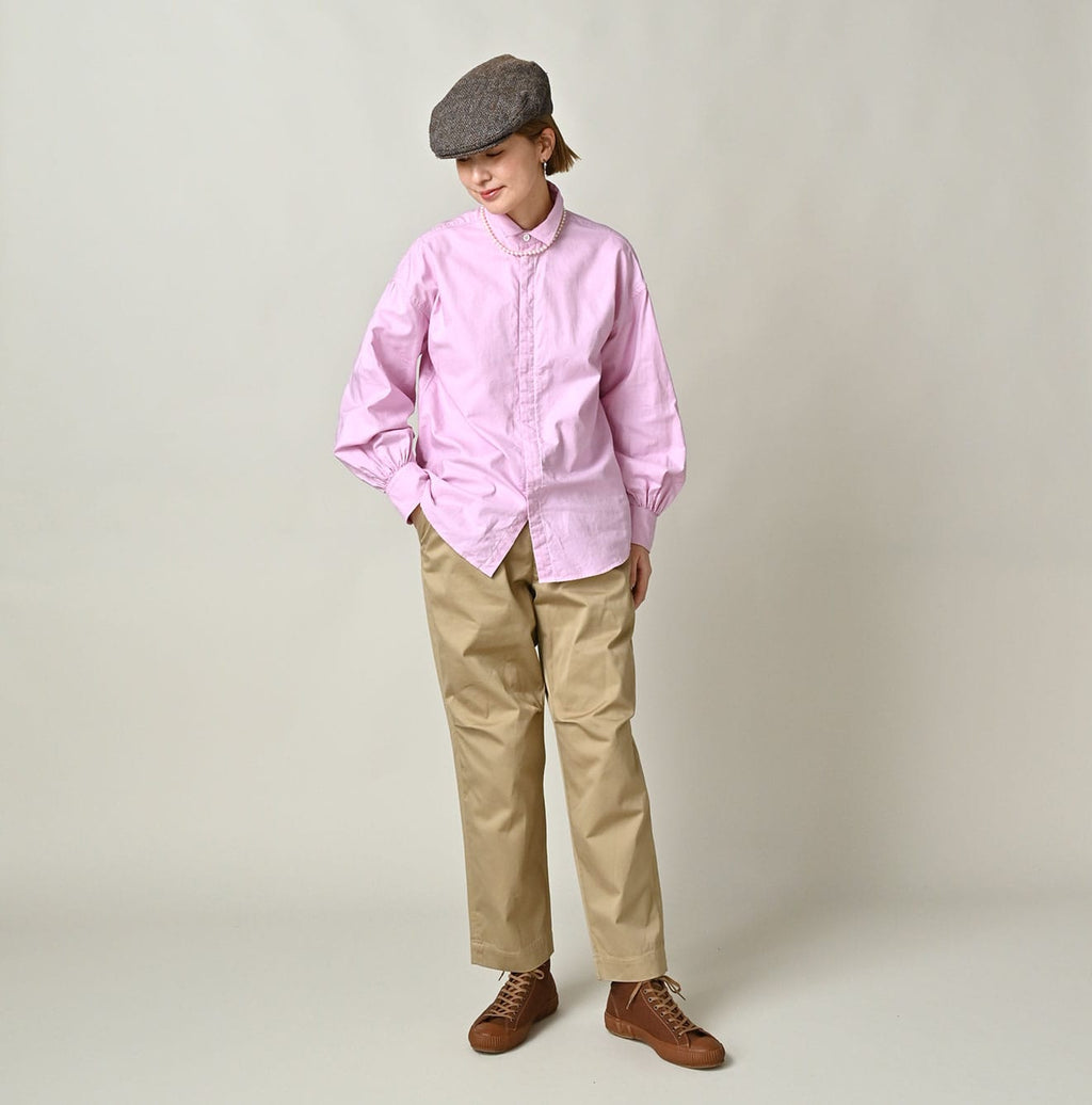 Supima OX Petit Collar Long Sleeve Coupé Shirt Female Model