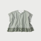 Supima OX Cutwork M Camisole Green Stripes