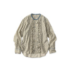 Ivy Flower Print Frill Blouse Blue