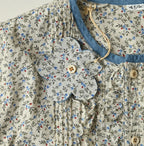 Ivy Flower Print Frill Blouse Detail