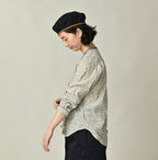 Ivy Flower Print Frill Blouse Female Model