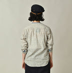 Ivy Flower Print Frill Blouse Female Model