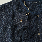 Indigo Ivy Flower Print Frill Blouse Detail