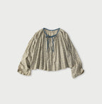 Ivy Flower Print Chou Chou Smock Blouse Blue