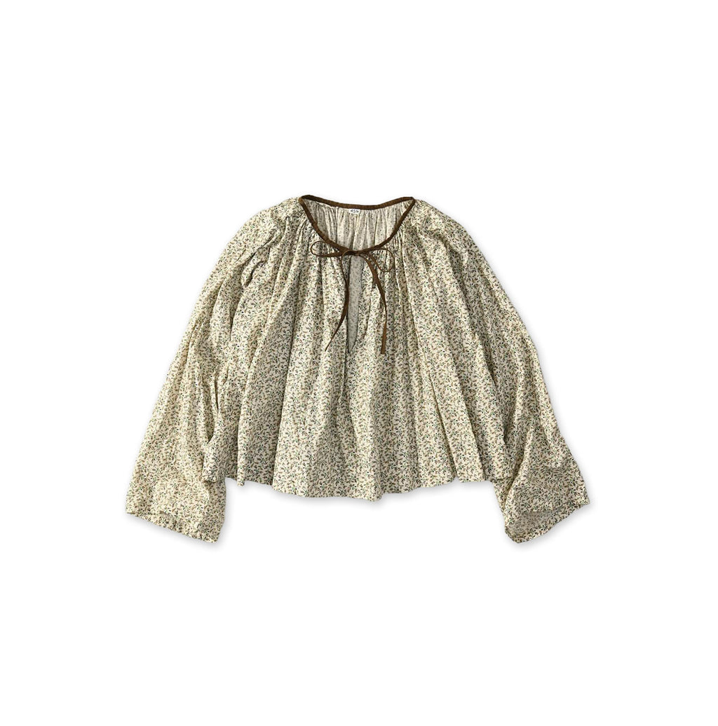 Ivy Flower Print Chou Chou Smock Blouse Brown