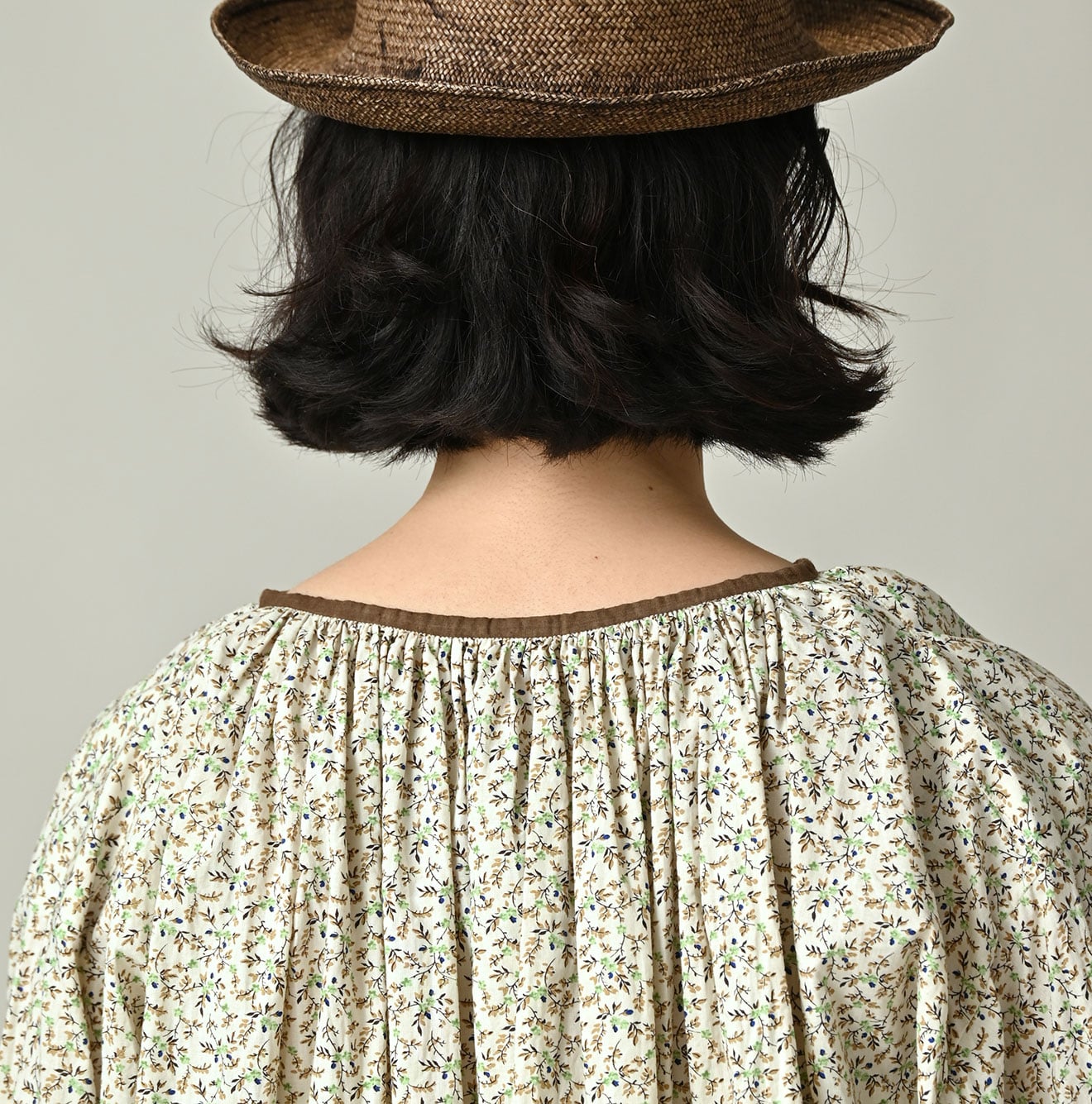 Ivy Flower Print Chou Chou Smock Blouse Detail