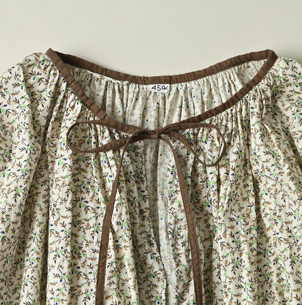 Ivy Flower Print Chou Chou Smock Blouse Detail
