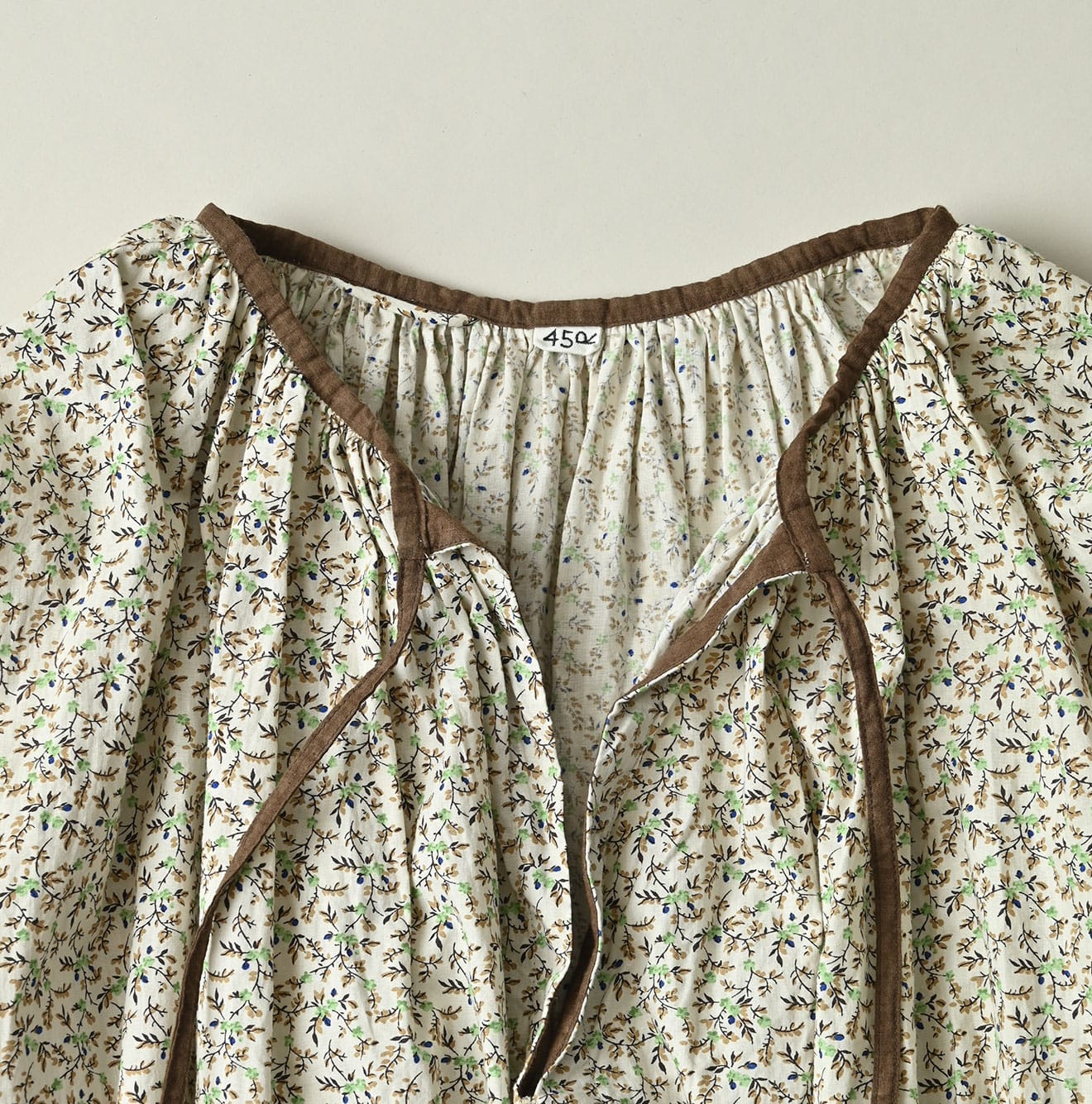 Ivy Flower Print Chou Chou Smock Blouse Detail