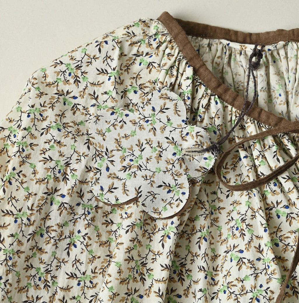Ivy Flower Print Chou Chou Smock Blouse Detail