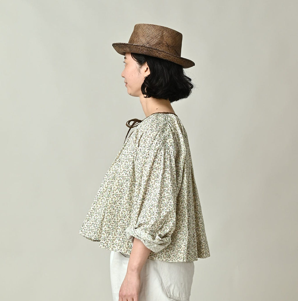 Ivy Flower Print Chou Chou Smock Blouse Female Model