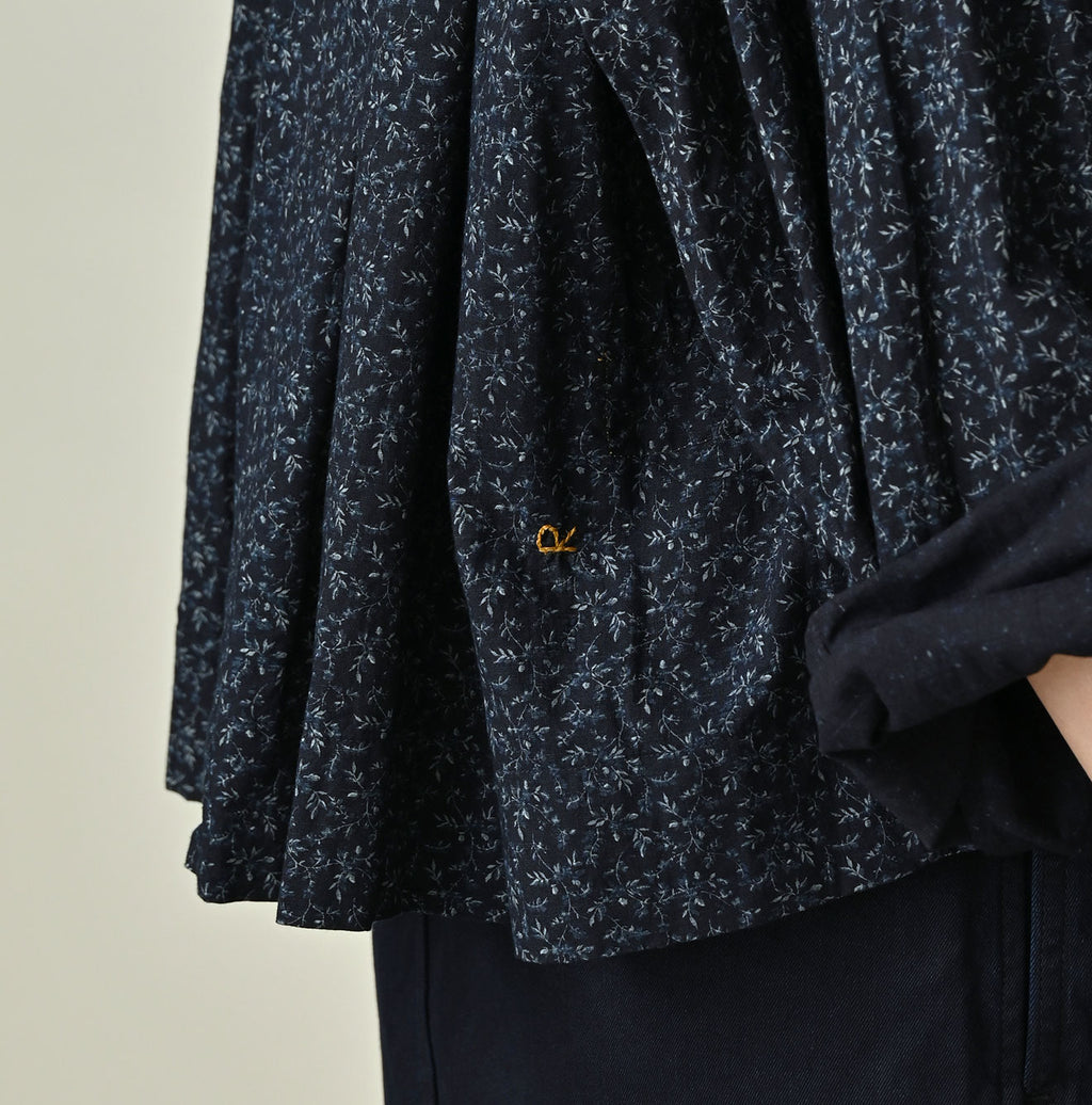 Indigo Ivy Flower Print Chou Chou Smock Blouse Detail