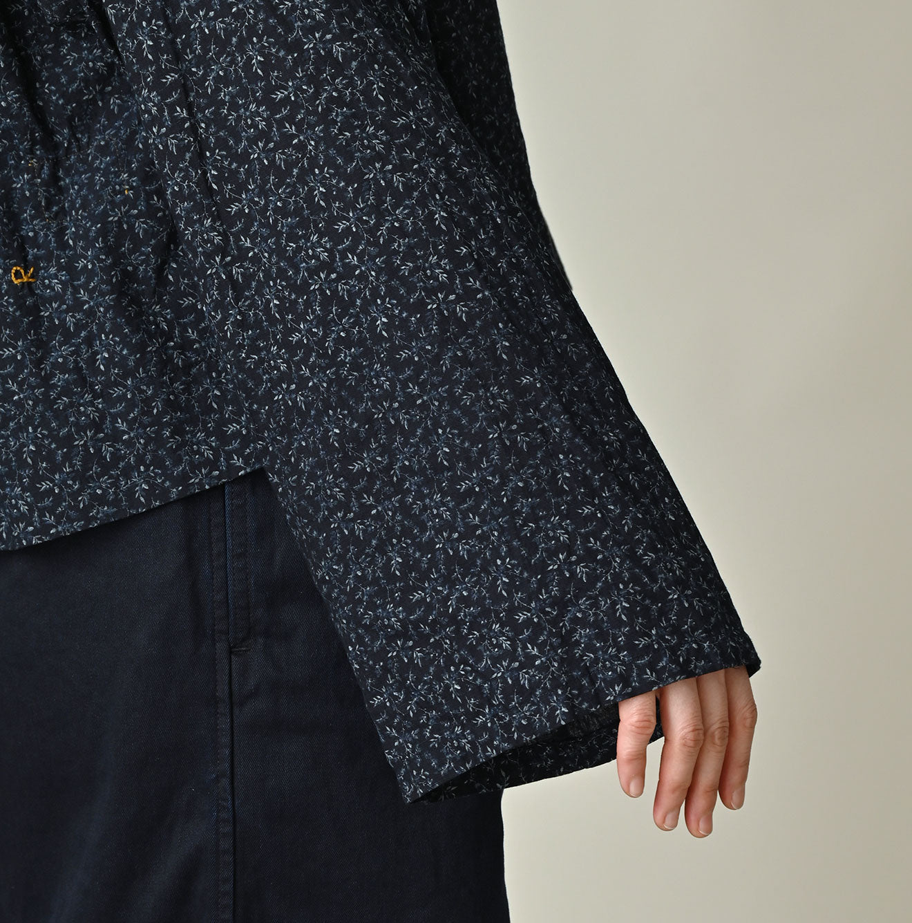 Indigo Ivy Flower Print Chou Chou Smock Blouse Detail