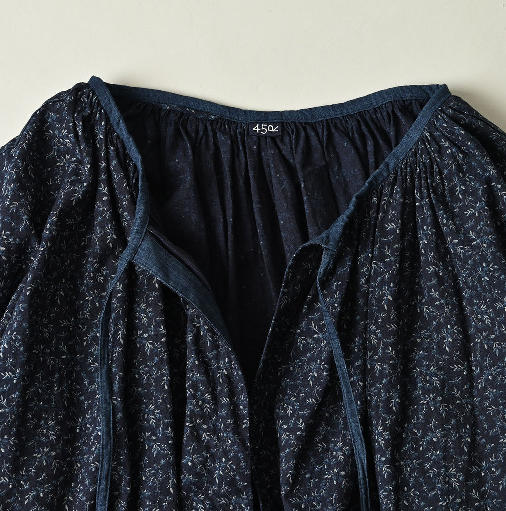 Indigo Ivy Flower Print Chou Chou Smock Blouse Detail