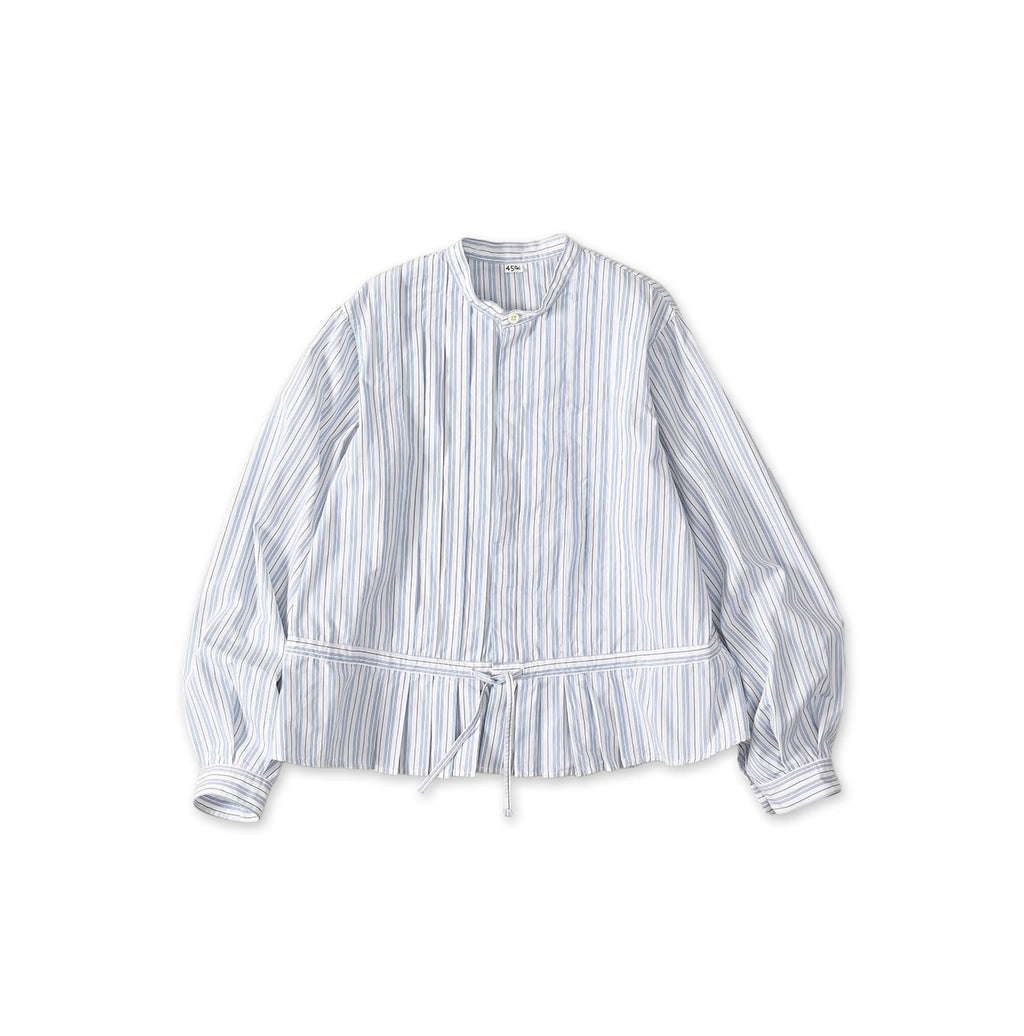 No.180 Miko Tuck Blouse Saxe Stripes