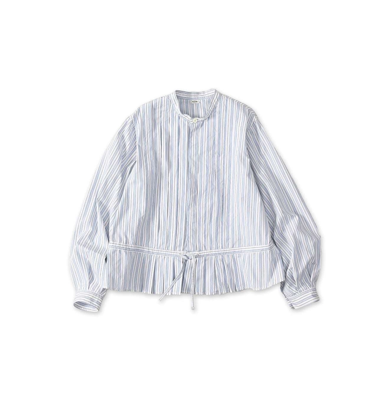 No.180 Miko Tuck Blouse Saxe Stripes