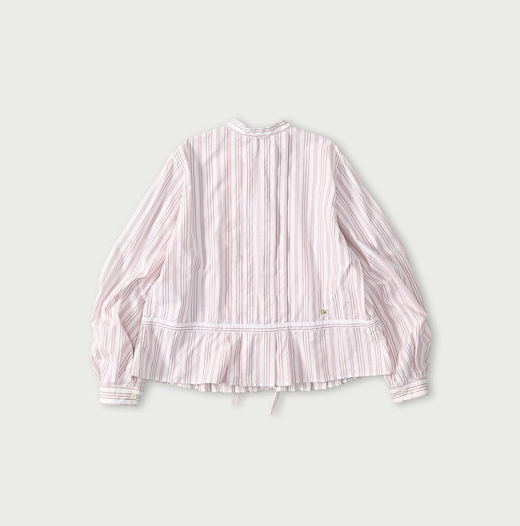 No.180 Miko Tuck Blouse Pink Stripes Back