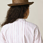 No.180 Miko Tuck Blouse Pink Stripes Detail