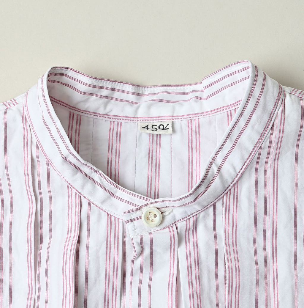 No.180 Miko Tuck Blouse Pink Stripes Detail