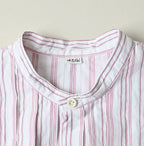 No.180 Miko Tuck Blouse Pink Stripes Detail