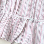 No.180 Miko Tuck Blouse Pink Stripes Detail