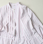 No.180 Miko Tuck Blouse Pink Stripes Detail