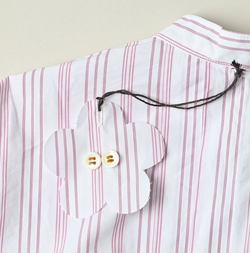 No.180 Miko Tuck Blouse Pink Stripes Detail