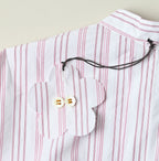 No.180 Miko Tuck Blouse Pink Stripes Detail