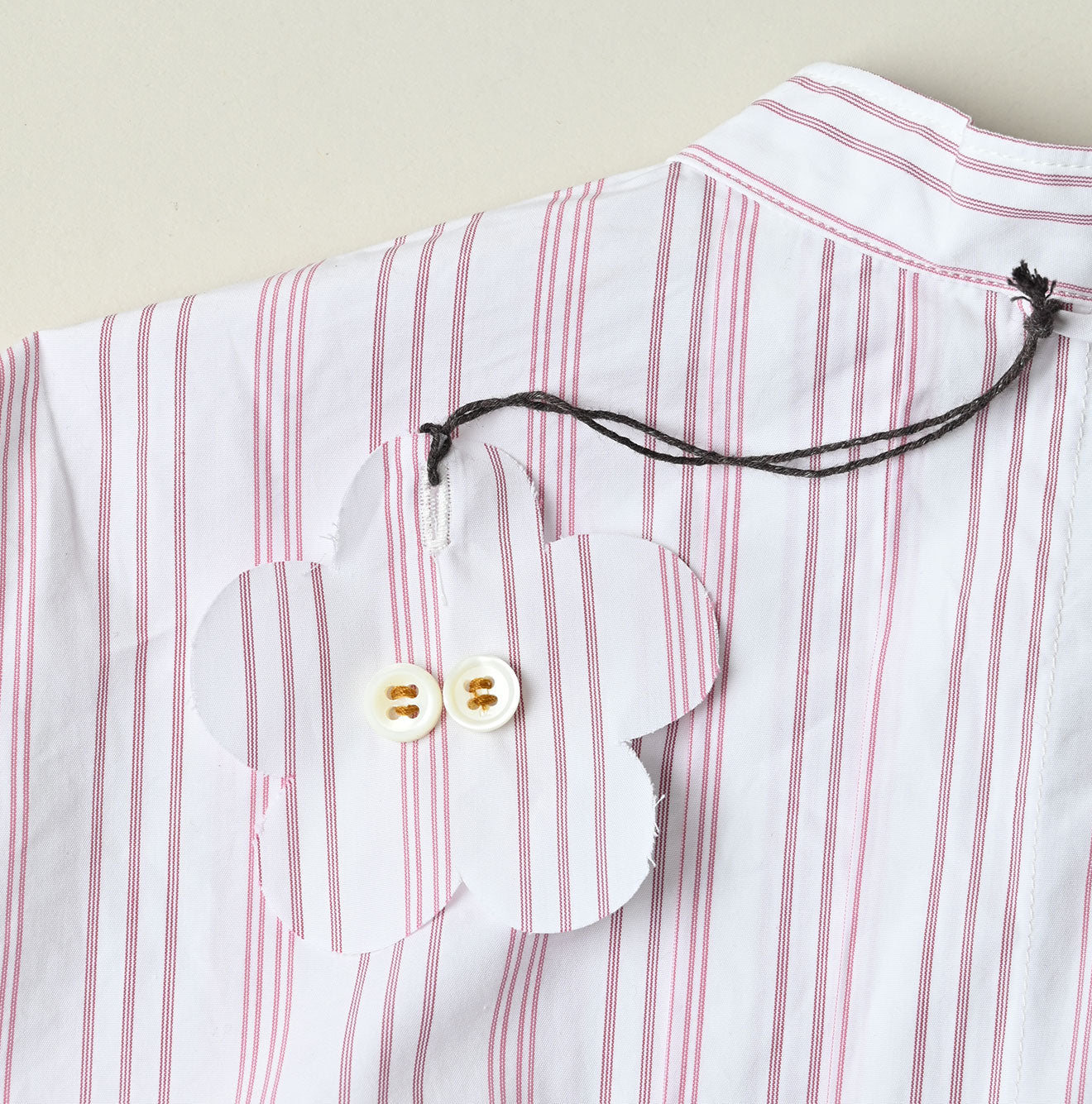 No.180 Miko Tuck Blouse Pink Stripes Detail