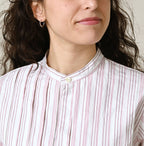 No.180 Miko Tuck Blouse Pink Stripes Detail