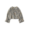Indian Khadi Flower Sarasa Print Chou Chou Smock Blouse Saxe