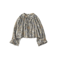 Indian Khadi Flower Sarasa Print Chou Chou Smock Blouse