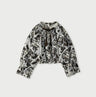Indian Khadi Flower Sarasa Print Chou Chou Smock Blouse Brown