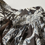 Indian Khadi Flower Sarasa Print Chou Chou Smock Blouse Detail