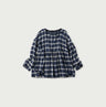 Indigo Fuwafuwa Double Woven Tiered Blouse