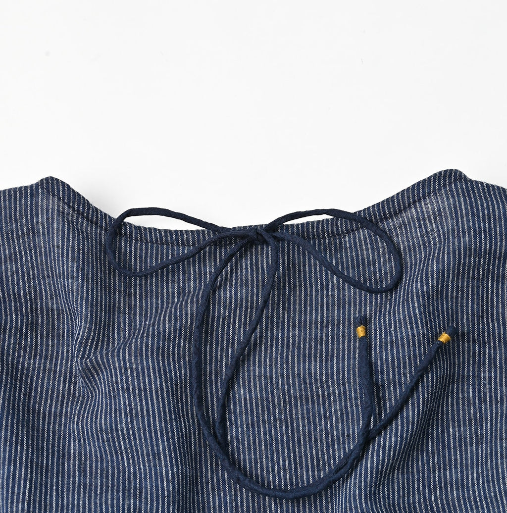 Indigo Fuwafuwa Double Woven Tiered Blouse Detail