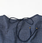 Indigo Fuwafuwa Double Woven Tiered Blouse Detail